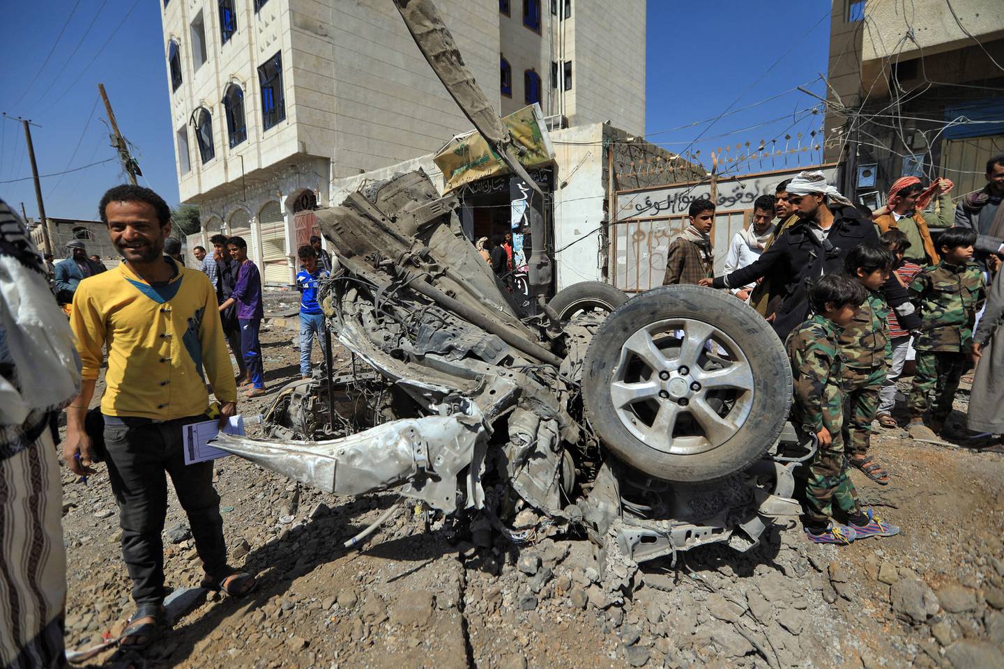 Krigen i Jemen raser videre på sjuende året. Her fra et saudiledet luftangrep i Jemens hovedstad Sana tidligere i november.