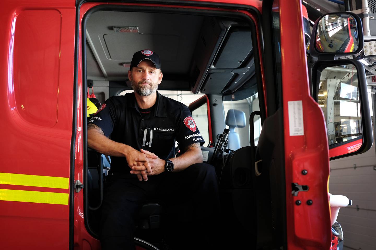 Forrige uke sendte Bjørn Fredrik Falkenberg ut denne brannbilen til gata Grønland for å se om det var nok plass i gaten til å sette ut støttebeina. Uten dem kan ikke brannstigen heises til maksimal høyde.