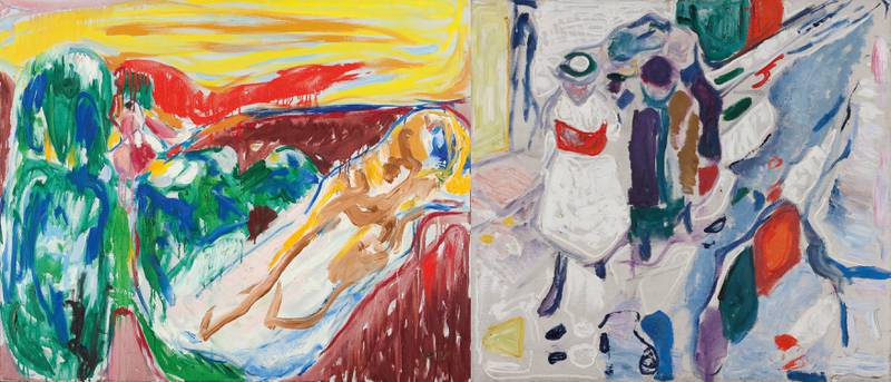 Munchmuseets +Munch-serie er snart over. Dagsavisens anmelder mener den siste er den beste, og «Jorn+Munch» kan sees frem til 15. januar. I utstillingen forklares det hvordan Asger Jorns «Hvisken» (1971) er inspirert av Edvard Munchs «Barn i gaten» (1910).
