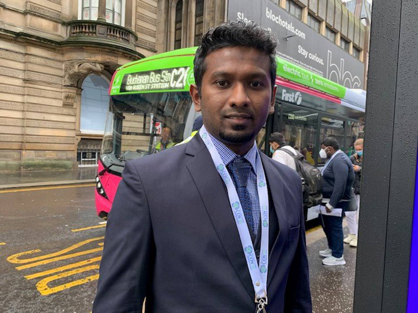 Mohamed Shafras har reist fra Sri Lanka for å være med på COP26.