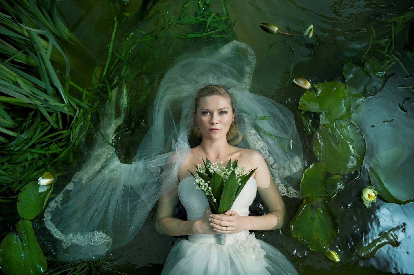 Kirsten Dunst i «Melancholia» i 2011. selv vant hun skuespillerprisen på en prisseremoni i Cannes Lars von Trier ikke fikk lov å delta på.