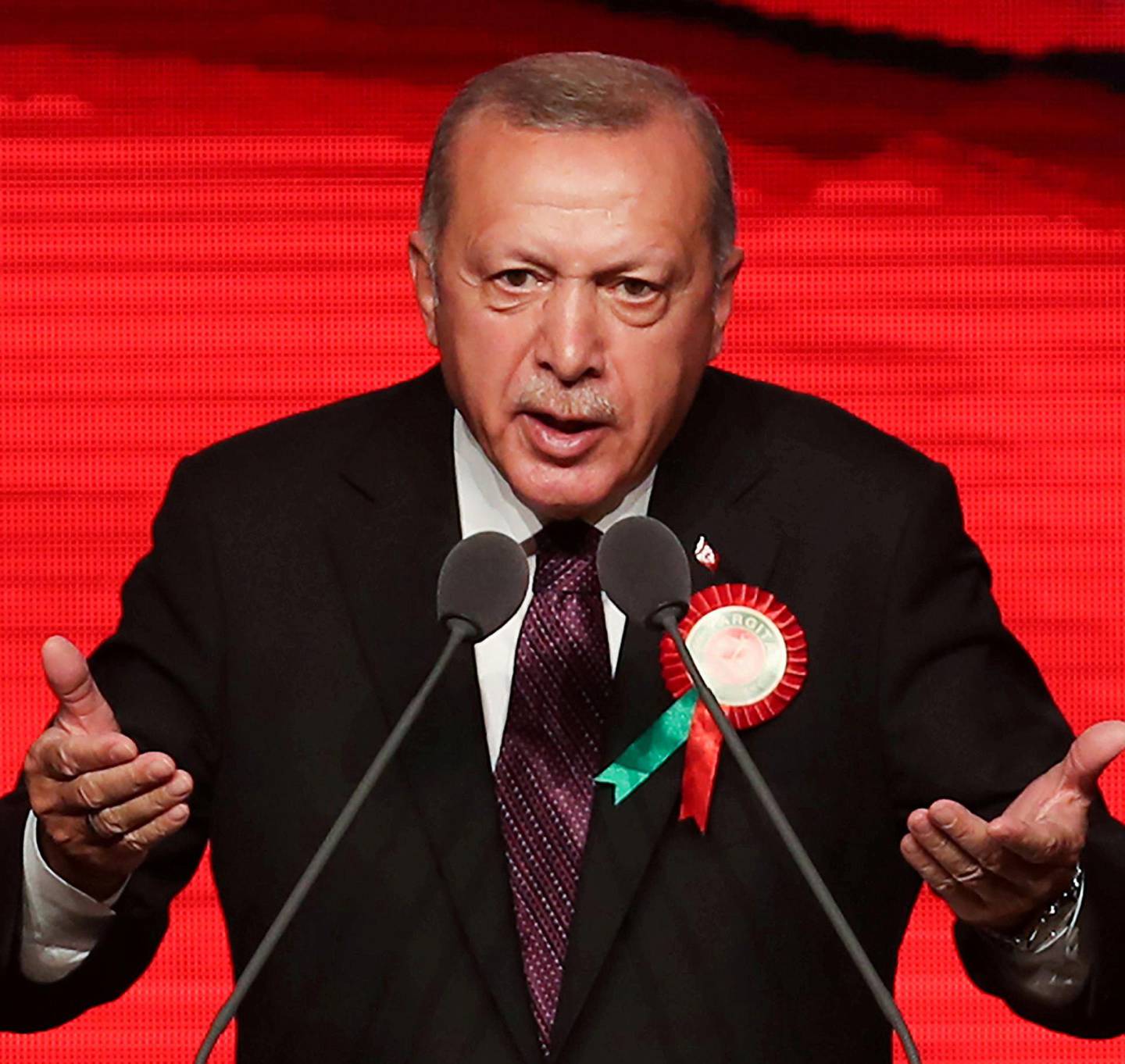 TRUER: Tyrkias president Recep Tayyip Erdogan har truet med å «åpne portene» til Europa for syriske flyktninger hvis landet ikke får mer europeisk hjelp til å etablere en omstridt «buffersone» i Syria. FOTO: NTB SCANPIX