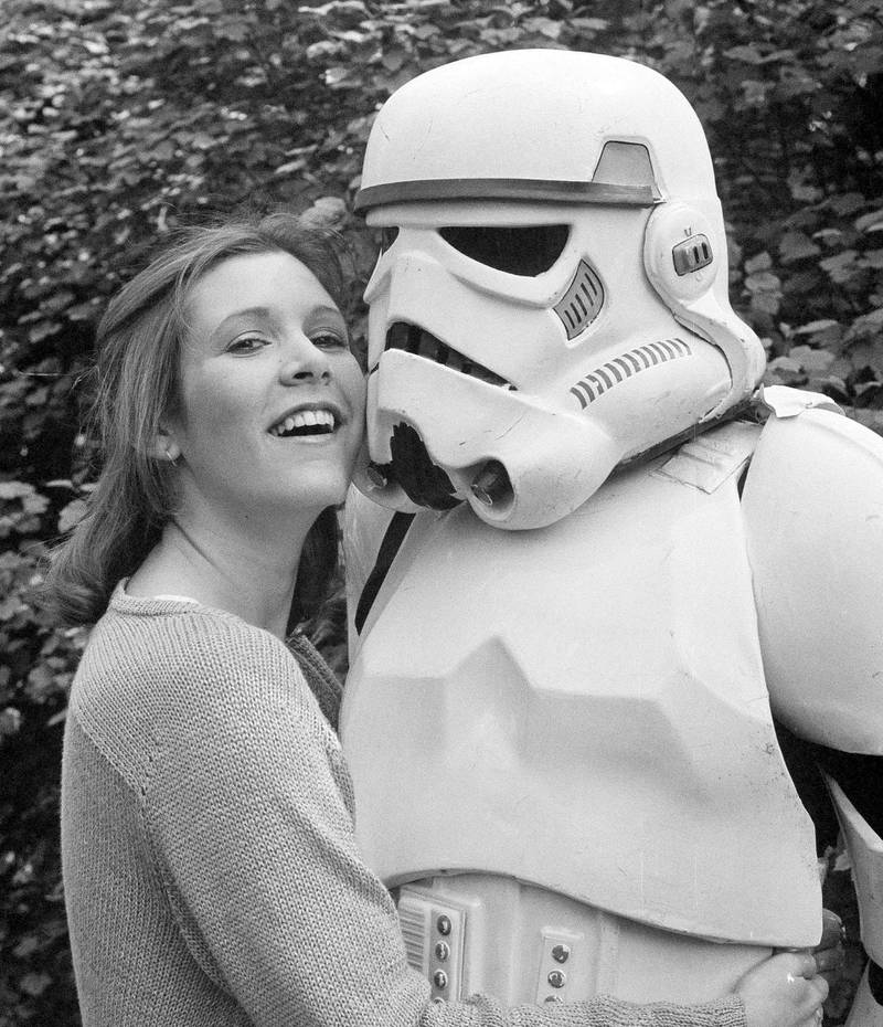 Carrie Fisher gjør promo for «Star Wars». 