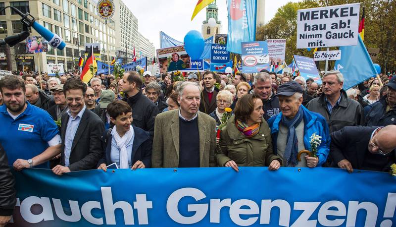 Oppslutningen øker for Det innvandringskritiske partiet Alternativ for Tyskland. FOTO: NTB SCANPIX