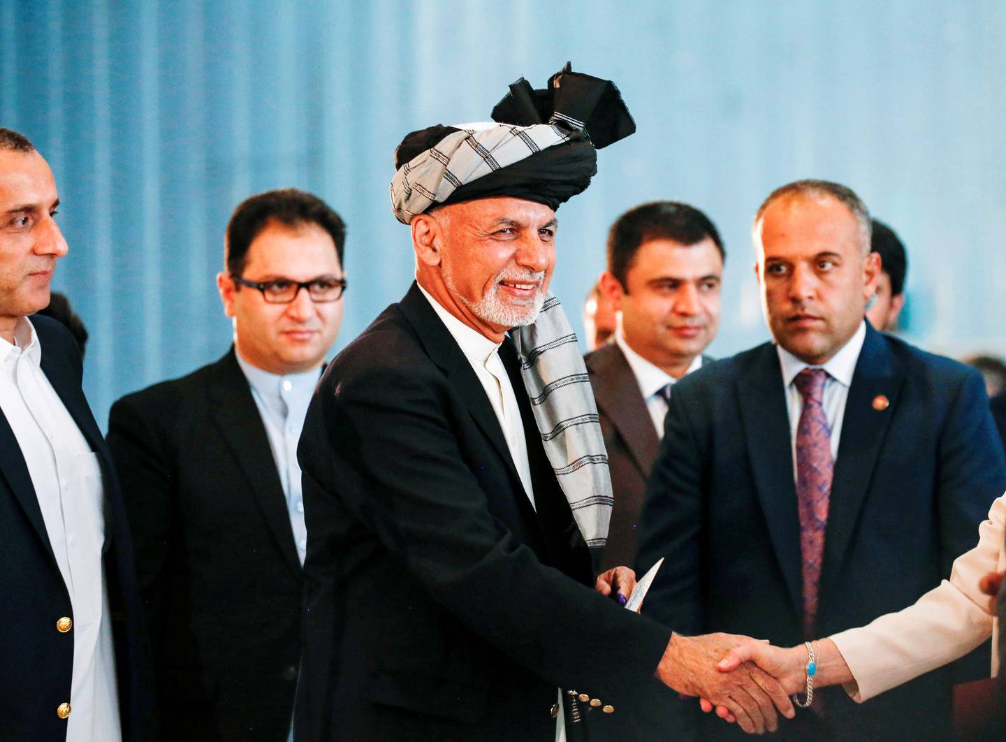 Afghan presidential candidate Ashraf Ghani arrives to cast his vote in the presidential election in Kabul, Afghanistan September 28, 2019. REUTERS/Mohammad Ismail     TPX IMAGES OF THE DAY