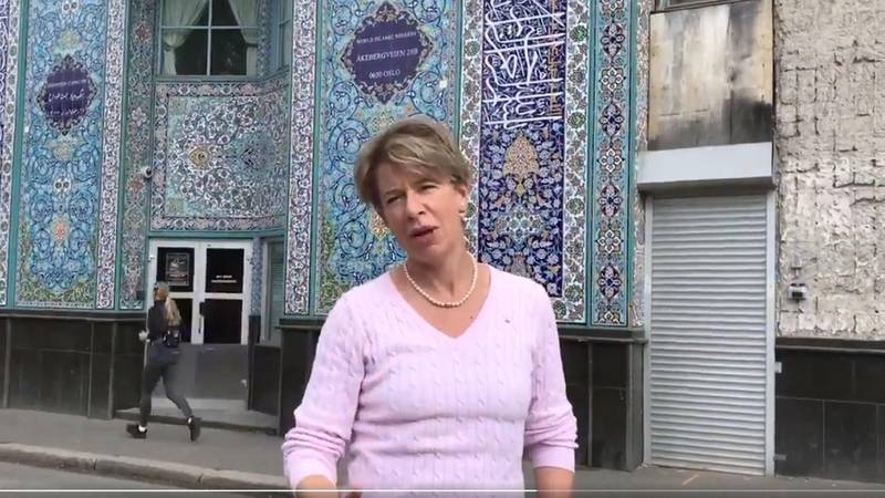Den britiske ytre høyre-kommentatoren Katie Hopkins på Oslo-besøk høstet protest etter sin video fra Tøyen.