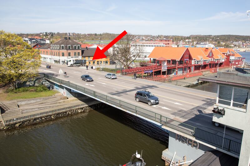 Her, ved avkjørselen fra Helgerødgata til Værftsgata, blir søknaden avgjort, ifølge Arne Bjørklund i Statens vegvesen. 