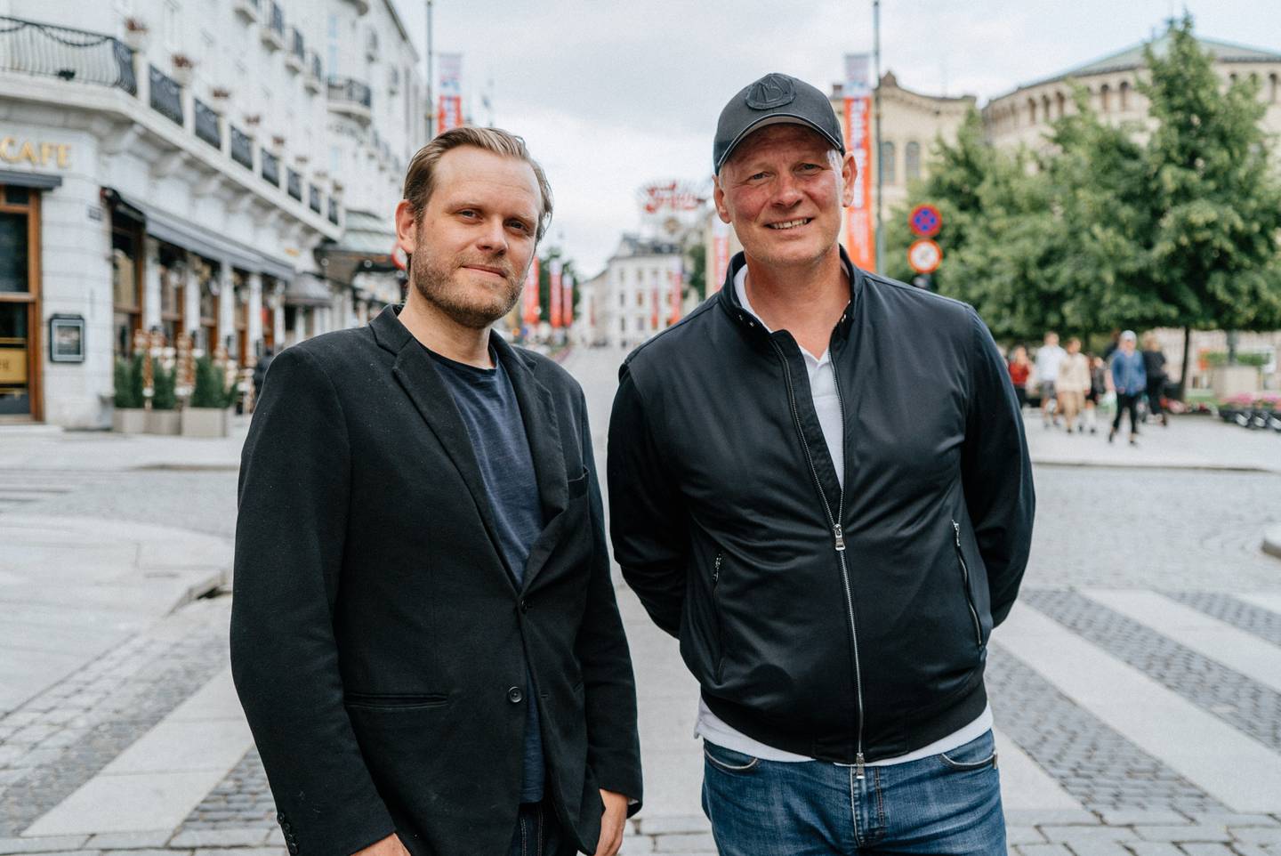 Kristian Sinkerud (t.v) og Espen Horn, filmprodusenter i norske Motion Blur