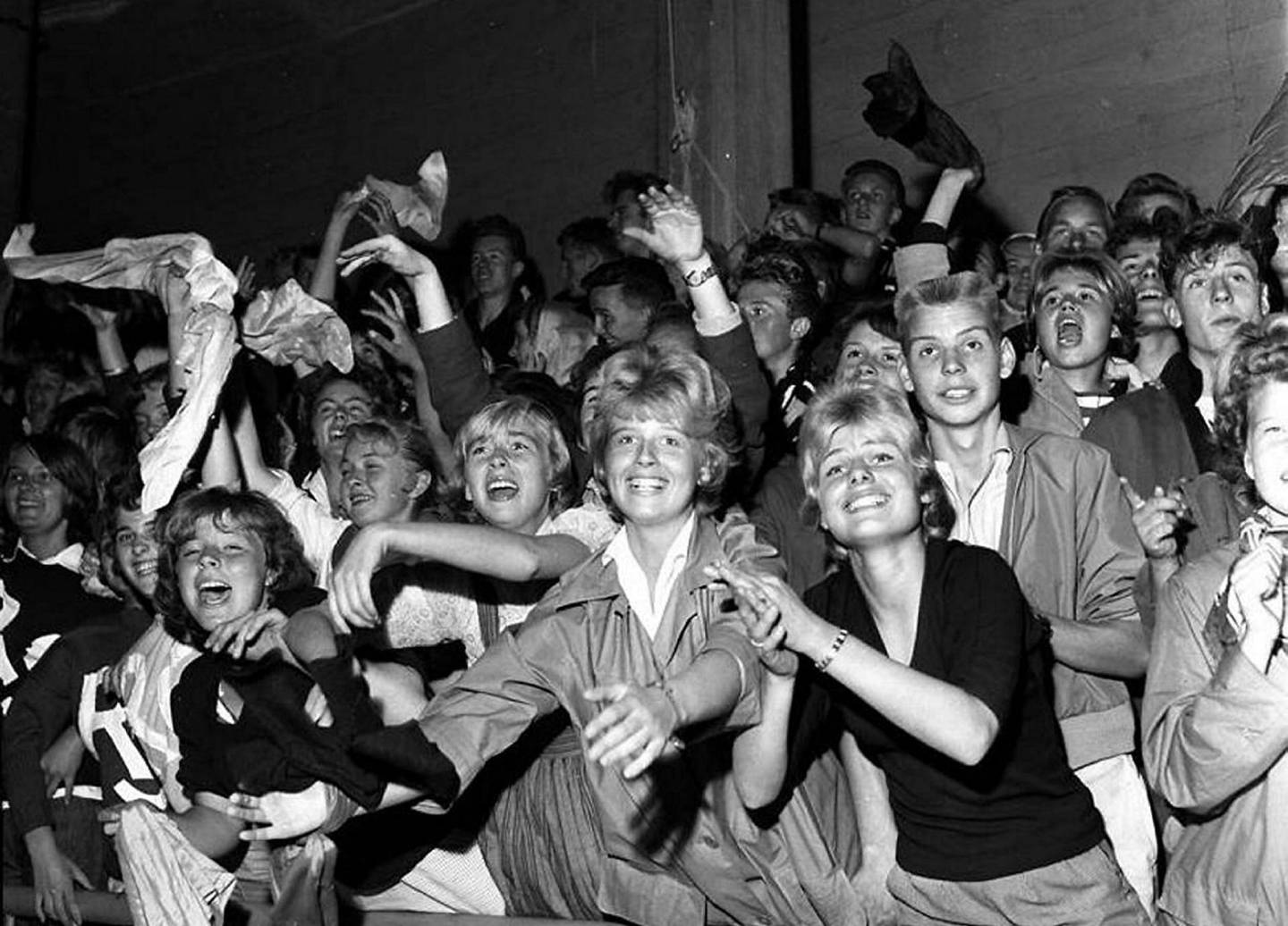 Sånn var stemningen på rockekonsert i Oslo i 1959. Ble den noen gang bedre? FOTO: ARBEIDERBLADET/ARBEIDERBEVEGELSENS ARKIV