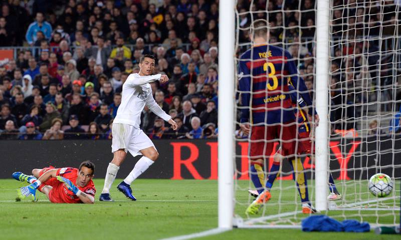 Fem minutter før slutt dukket Cristiano Ronaldo opp på rett sted og banket inn seiersgoalen. FOTO: MANU FERNANEZ/AP/NTB SCANPIX
