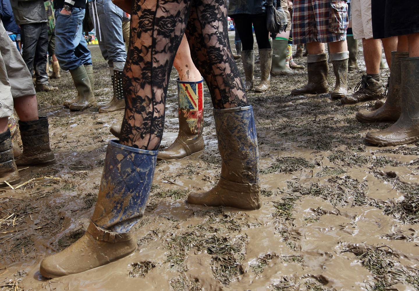 Støvler har vært fast inventar for festivalpublikummet på Glastonbury i Storbritannia i flere år.