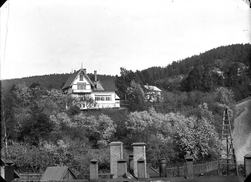 Direktørboligen på Kværner Brug fotografert 1890–1920.