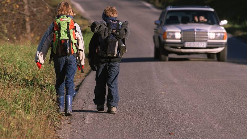 Mange førsteklassinger får en lang og farlig skolevei for å komme seg til Godlia skole til høsten. ILLUSTRASJONSFOTO: NTB SCANPIX