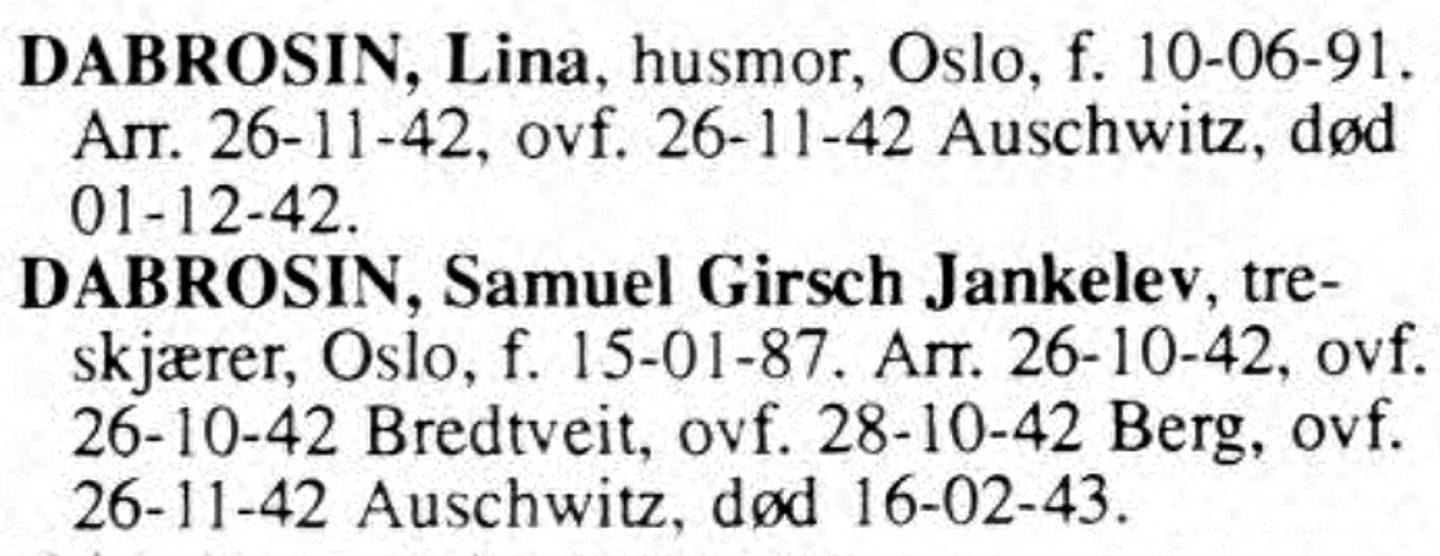 Jacks foreldre Lina og Samuel ble begge sendt til Auschwitz og døde der. Faren levde i noen måneder, mens mor Lina døde 1. desember. For nøyaktig 75 år siden i dag.