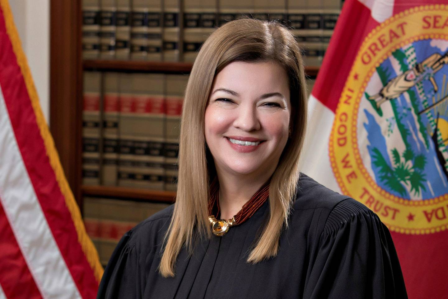 FILE PHOTO: Florida Supreme Court Justice Barbara Lagoa, currently a United States Circuit Judge of the United States Court of Appeals for the Eleventh Circuit, poses in a photograph from 2019 obtained Sept. 19, 2020.  Florida Supreme Court/Handout via REUTERS.  NO RESALES. NO ARCHIVES. THIS IMAGE HAS BEEN SUPPLIED BY A THIRD PARTY. THIS IMAGE WAS PROCESSED BY REUTERS TO ENHANCE QUALITY, AN UNPROCESSED VERSION HAS BEEN PROVIDED SEPARATELY./File Photo
