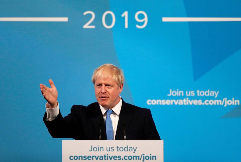 seiret: Boris Johnson lovet ny energi og brexit da han ble kunngjort som ny partileder i Det konservative partiet. FOTO: FRANK AUGSTEIN/NTB SCANPIX