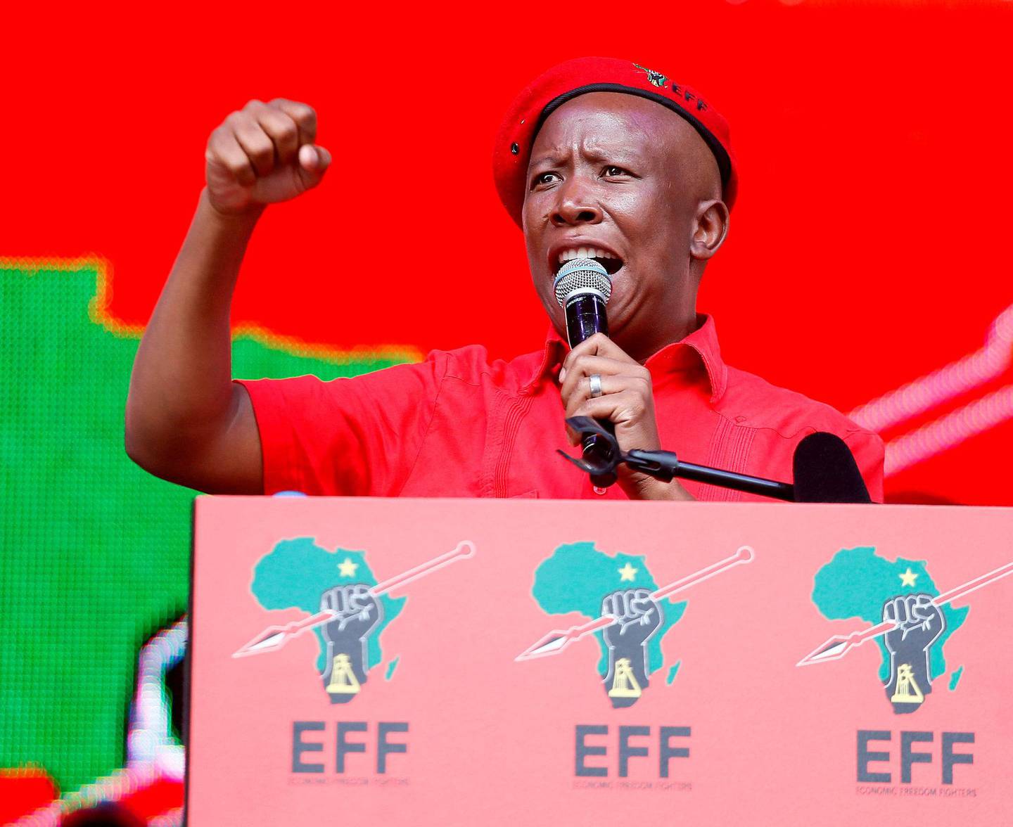 I OPPOSISJON: Julius Malema leder Economic Freedom Fighters, det tredje største partiet. FOTO: NTB SCANPIX