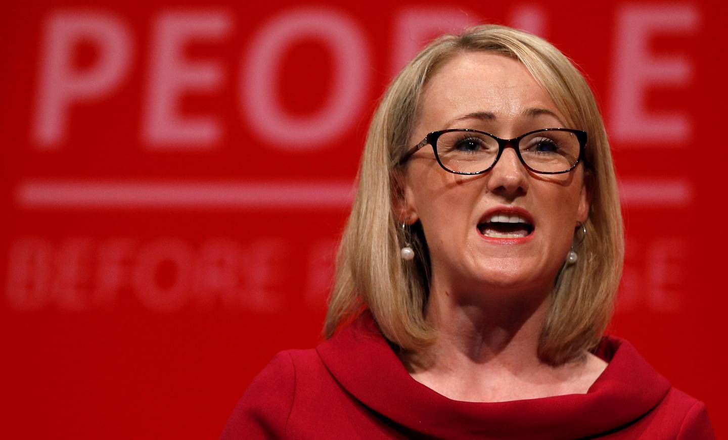FILE PHOTO: British Labour Party MP Rebecca Long-Bailey speaks at the Labour party annual conference in Brighton, Britain September 24, 2019.  REUTERS/Peter Nicholls/File Photo