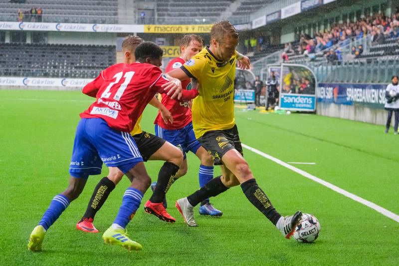 Kristiansand  20190602.
Starts Henrik Robstad under 1 divisjonskampen i fotball mellom Start - Jerv på Sør Arena.

Foto: Tor Erik Schrøder / NTB scanpix