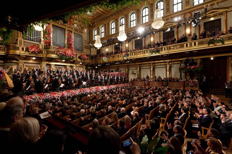 Slik blir det ikke i år: En smekkfull sal under nyttårskonserten i Wien, slik det var i 2015.                                  Foto: NTB