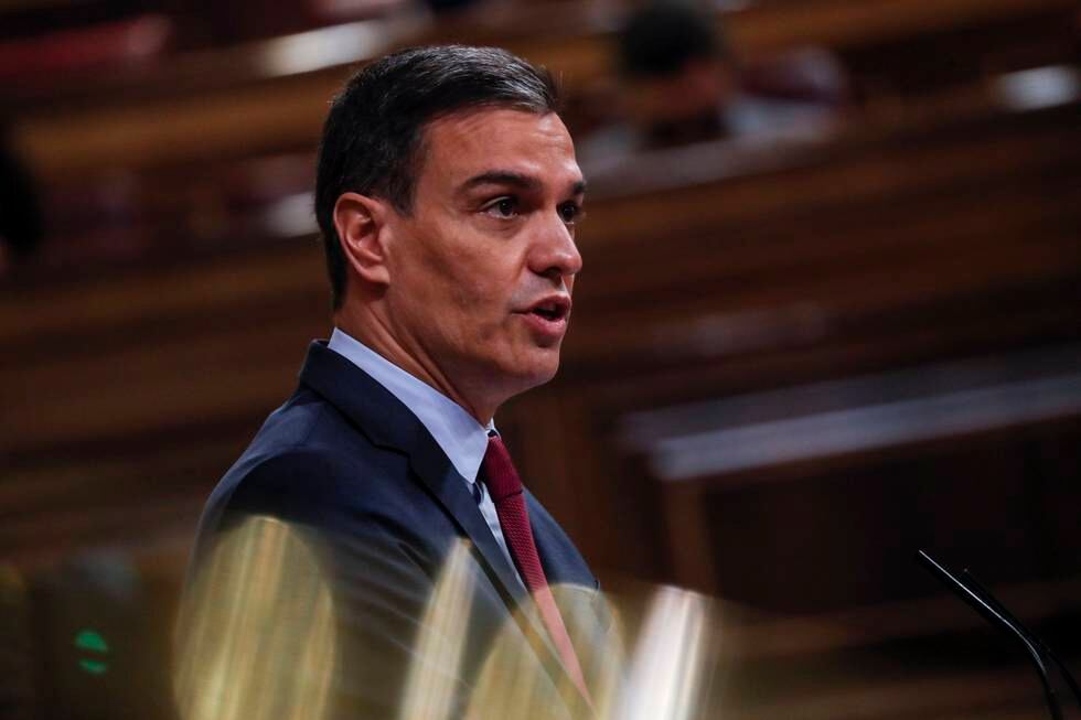 Statsminister Pedro Sánchez sa til det spanske parlamentet onsdag at hans regjering aldri vil tillate en folkeavstemning om katalansk selvstendighet fra Spania. Foto: Susana Vera / AP / NTB