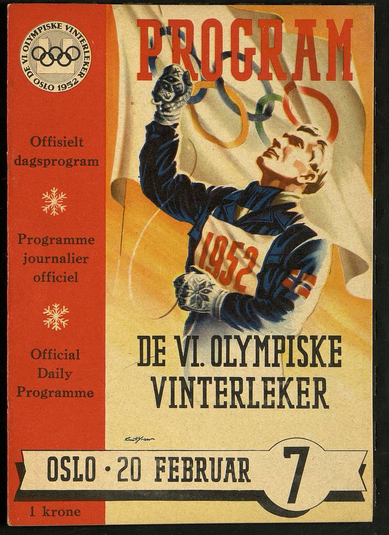 Program fra de 6. olympiske vinterleker i Oslo i 1952.