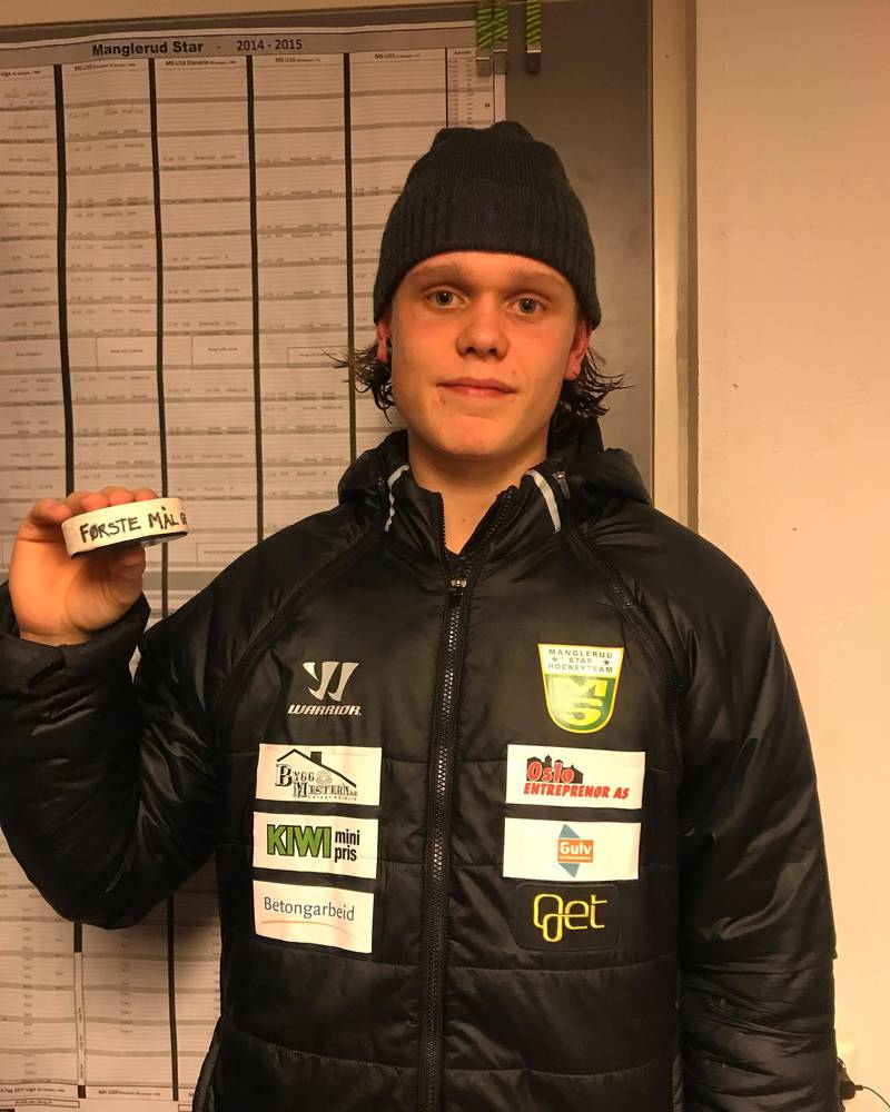 Manglerud Stars 18 år gamle Pontus Finstad scoret sitt første mål for A-laget.