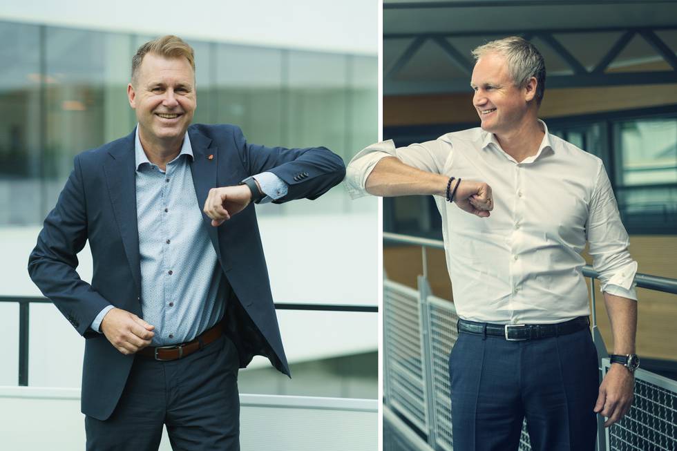 Cegal og SYSCO slår seg sammen for å spille en større rolle i det grønne skiftet. Administrerende direktør i Cegal, Svein Torgersen (t.v.) blir arbeidende 
styreleder for det nye selskapet, mens Dagfinn Ringås, administrerende direktør i SYSCO, blir administrerende direktør for det nye selskapet.