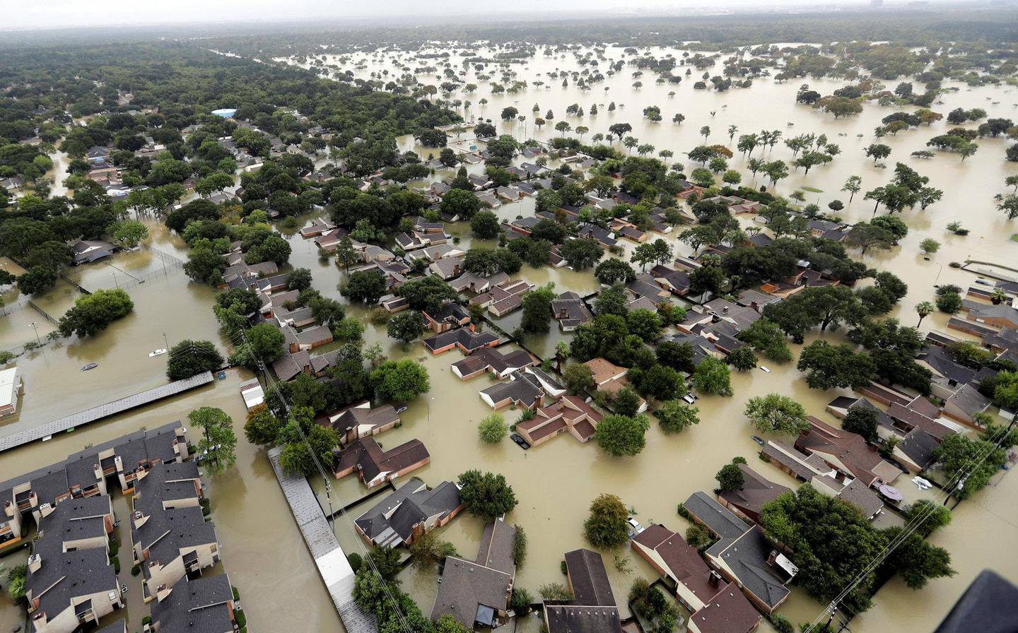 HOUSTON: Houston, Texas i USA, er utsatt både med sin beliggenhet og på grunn av massiv oppumping av grunnvann. FOTO: NTB SCANPIX