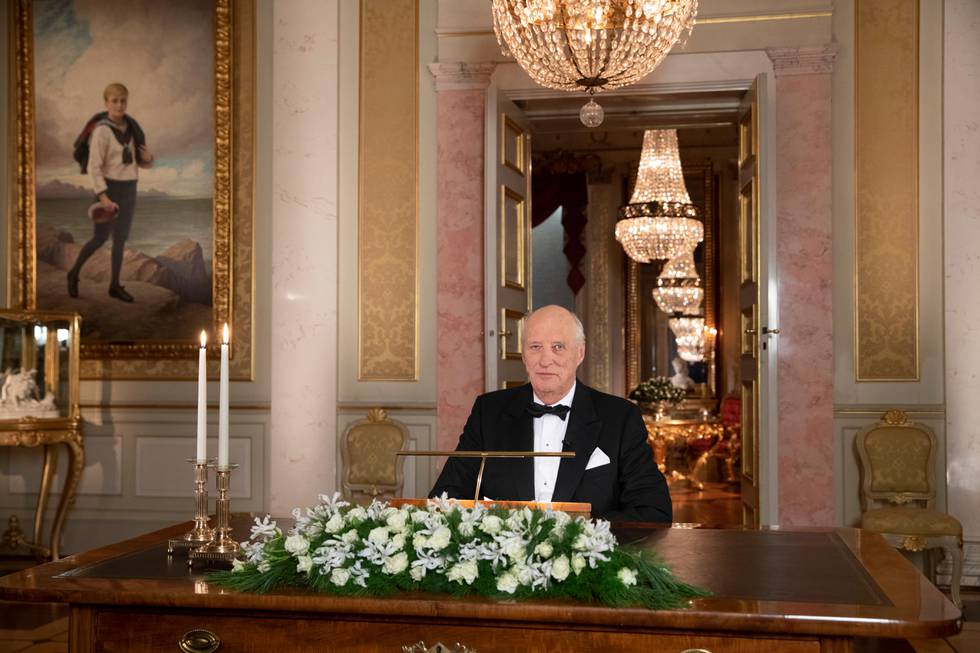 Oslo 20191230. 
Kong Harald holder sin tradisjonelle nyttårstale.
Foto: Terje Bendiksby / NTB scanpix