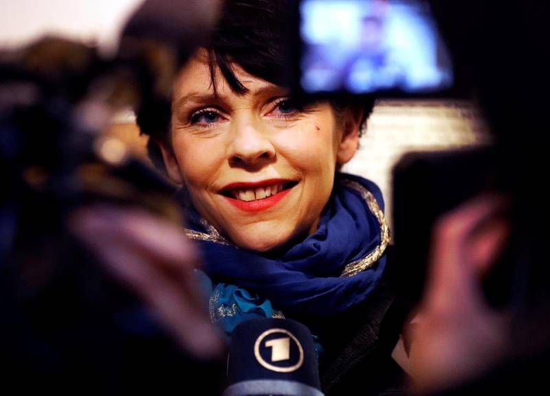 Birgitta Jonsdottir, talsperson for Piratpartiet kan bli valgvinner på Island i dag. 