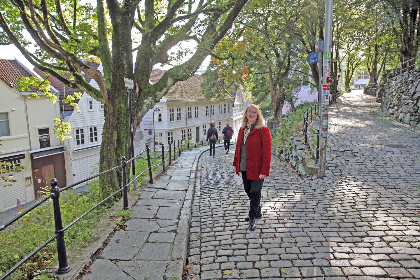 Konservator Anne Tove Austbø er opptatt av at terrassehagene sammen med bygningene som nå inneholder Stavanger maritime museum forteller en viktig havnehistorie.