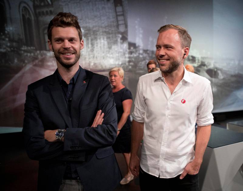 Rødt-leder Bjørnar Moxnes og SV-leder Audun Lysbakken kan glede seg over stor framgang i Oslo.