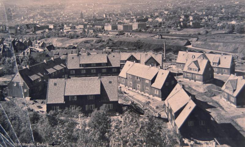 Utsikten Husvilde-barakker: Antakelig fotografert på 1920-tallet. Står ennå, i oppusset stand. FOTO: U.V./OSLO BYARKIV