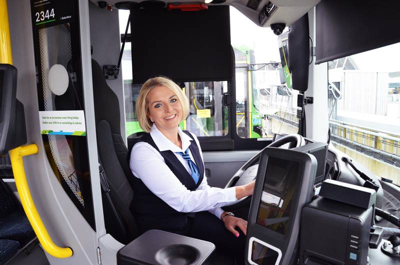 Sylwia Brzezinska fra Polen har kjørt buss på Nord-Jæren i ti år. Hun er lokalleder i Yrkestransportforbundet. I dag streiker hun og resten av bussjåførene i fylket. Alle foto: Arne Birkemo