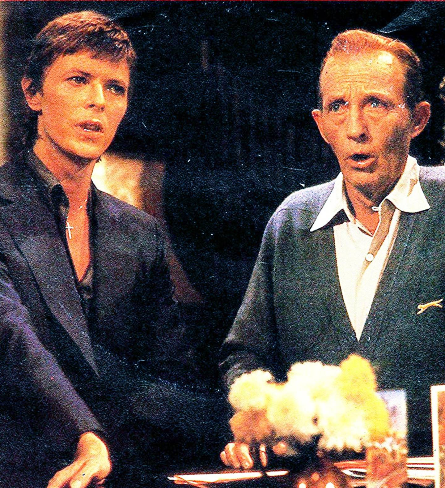 Bing Crosby og David Bowie da de sang «Little Drummer Boy» sammen. Foto: RCA Records