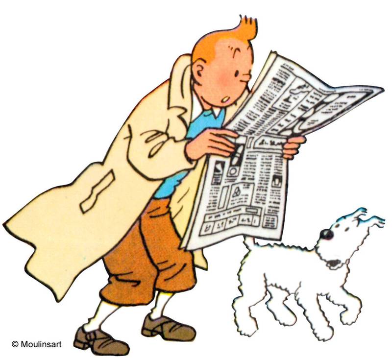 Tintin og hans følgesvenn Terry, som hunden Milou heter i norsk utgave. ILLUSTRASJON: HERGÉ/EGMONT SERIEFORLAGET