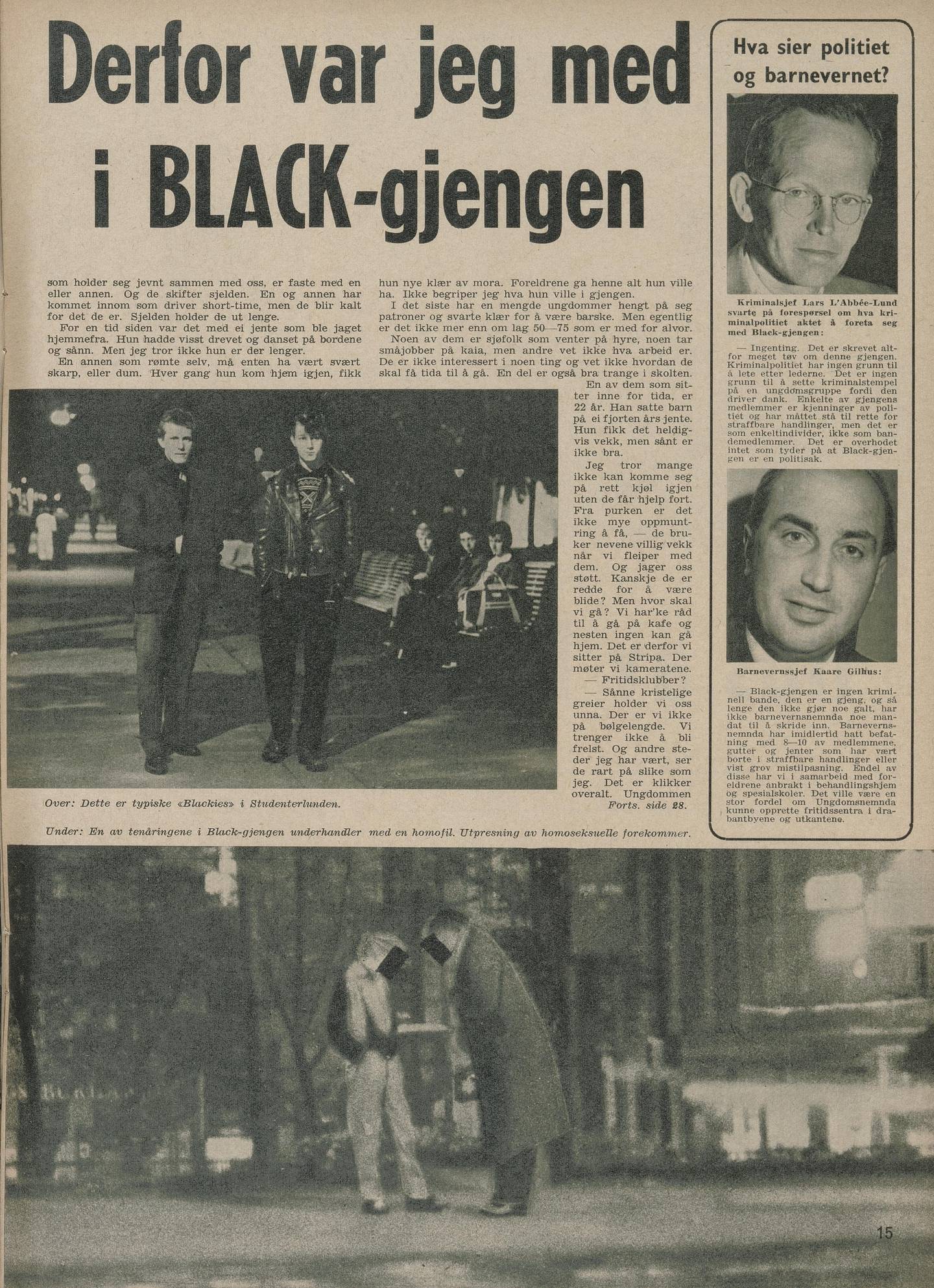 Aktuell trykket i september 1958 reportasjen «Derfor var jeg med i Black-gjengen».