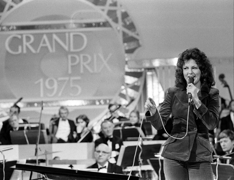 Oslo 26. januar 1975.
Norsk Melodi Grand Prix,
her Brit Elisabeth Hågensli.
Foto: Arild Hordnes / NTB / NTB