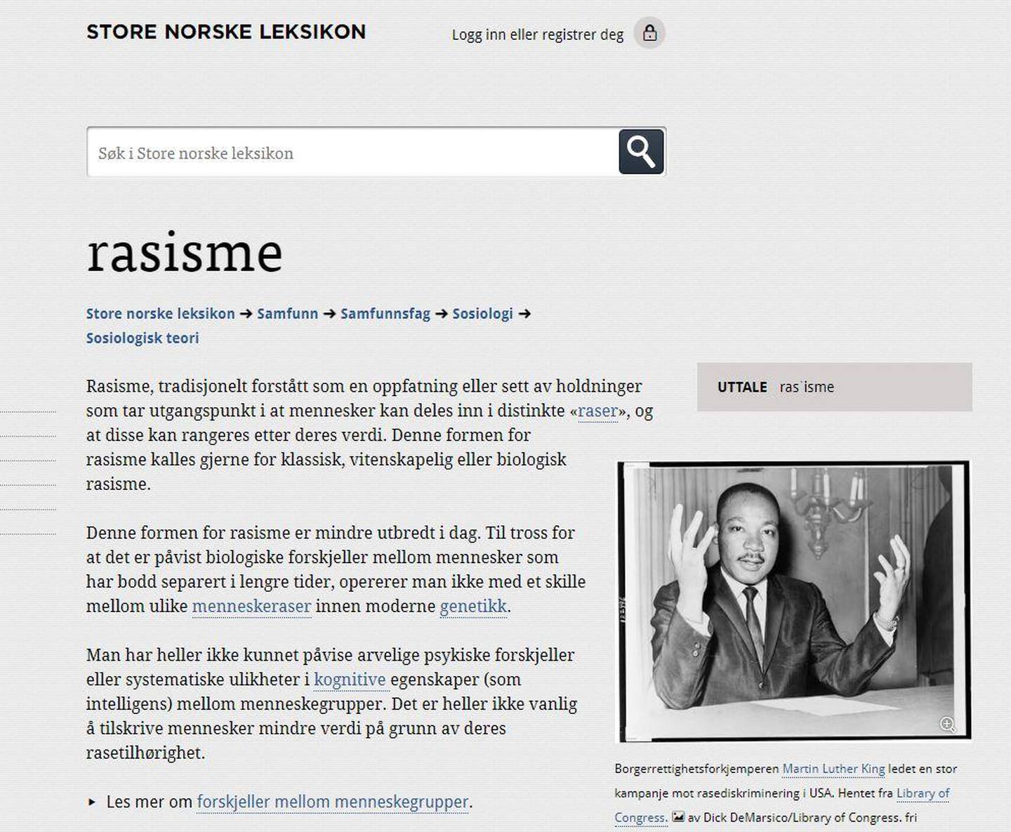 Faksimile Store norske leksikon