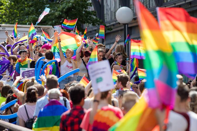 Paraden under Oslo Pride går fra Grønland til Spikersuppa . Foto: Audun Braastad /NTB scanpix