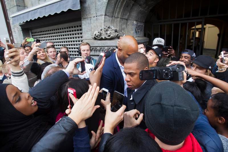 Jay-Z, her på besøk i Oslo tirsdag, får kritikk for at han ikke har ansatt noen med etnisk afrikansk bakgrunn i Norge. FOTO: ARNE OVE BERGO