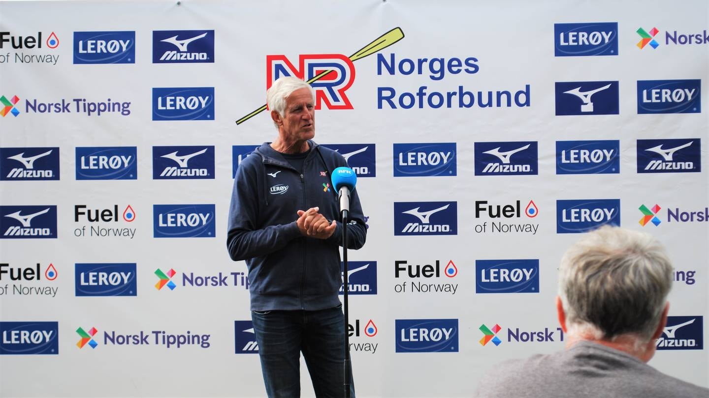 Norges landslagssjef i roing, Mark Emke under et pressetreff på Årungen rostadion i forkant av VM 2022 i Racice, Tsjekkia.