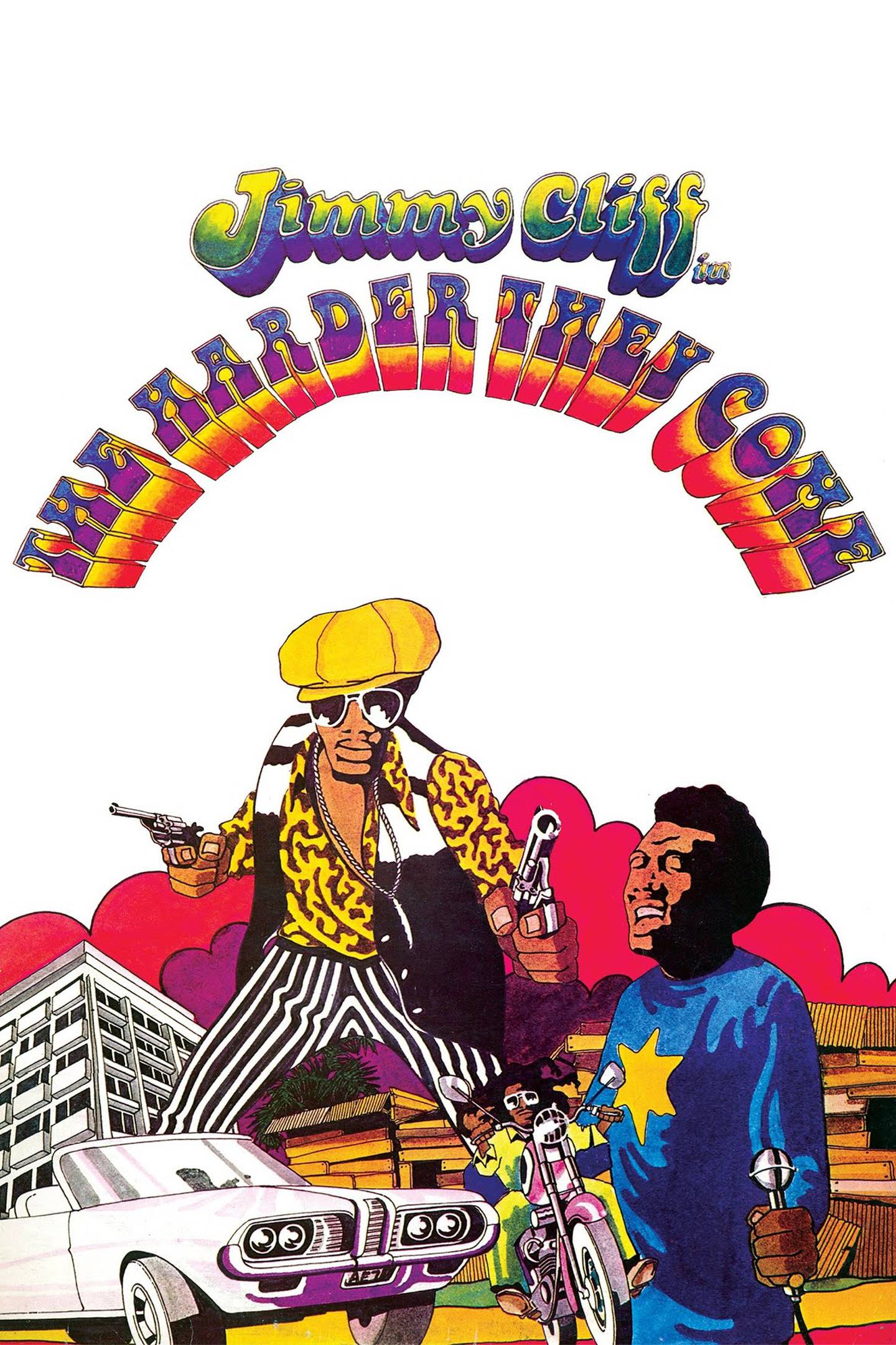 Jimmy Cliff på filmplakaten til "The Harder They Come" fra 1973.