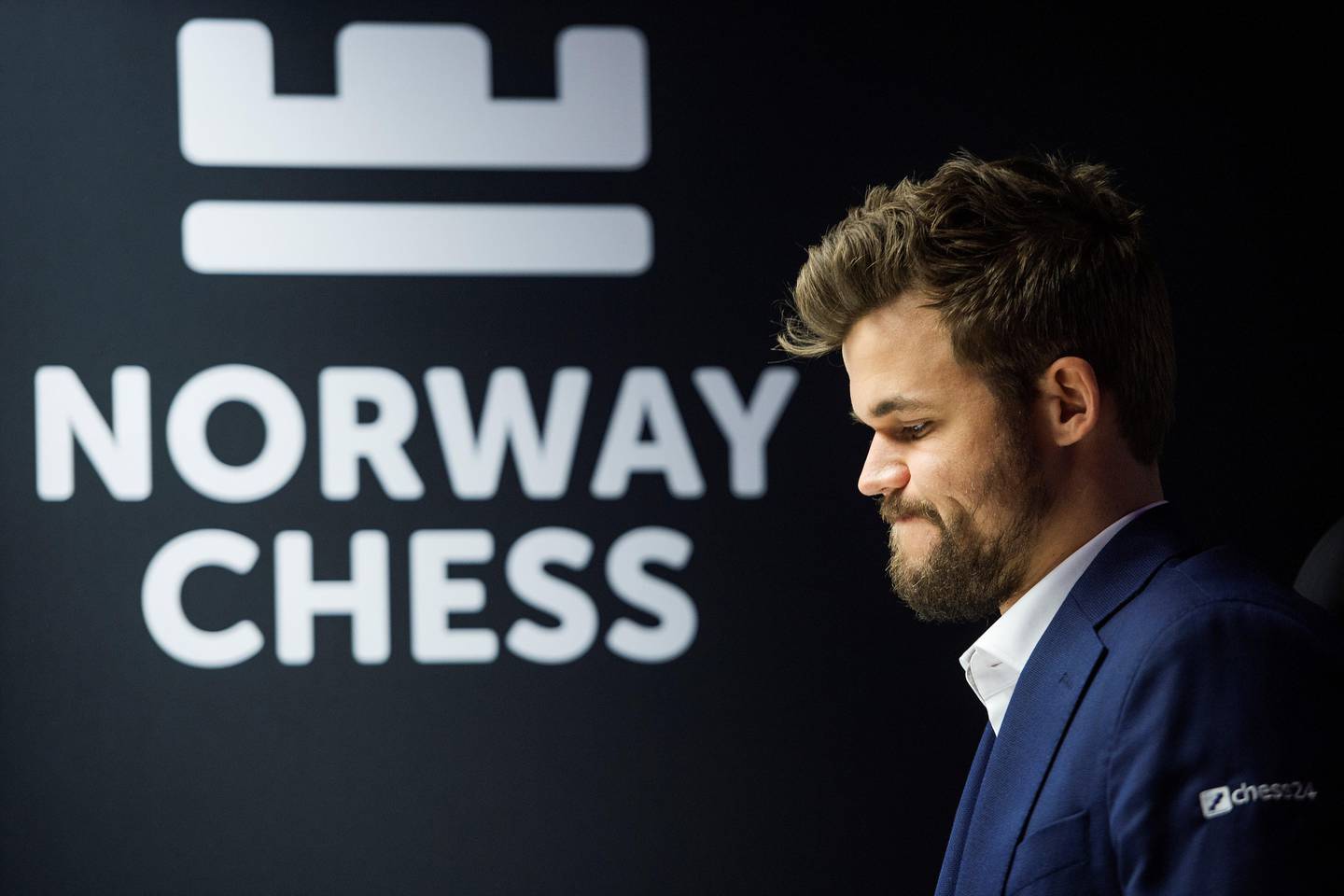 Stavanger  20190614.
Magnus Carlsen under den 9 runde i Norway chess 2019 i Stavanger konserthus. 
Foto: Carina Johansen / NTB Scanpix