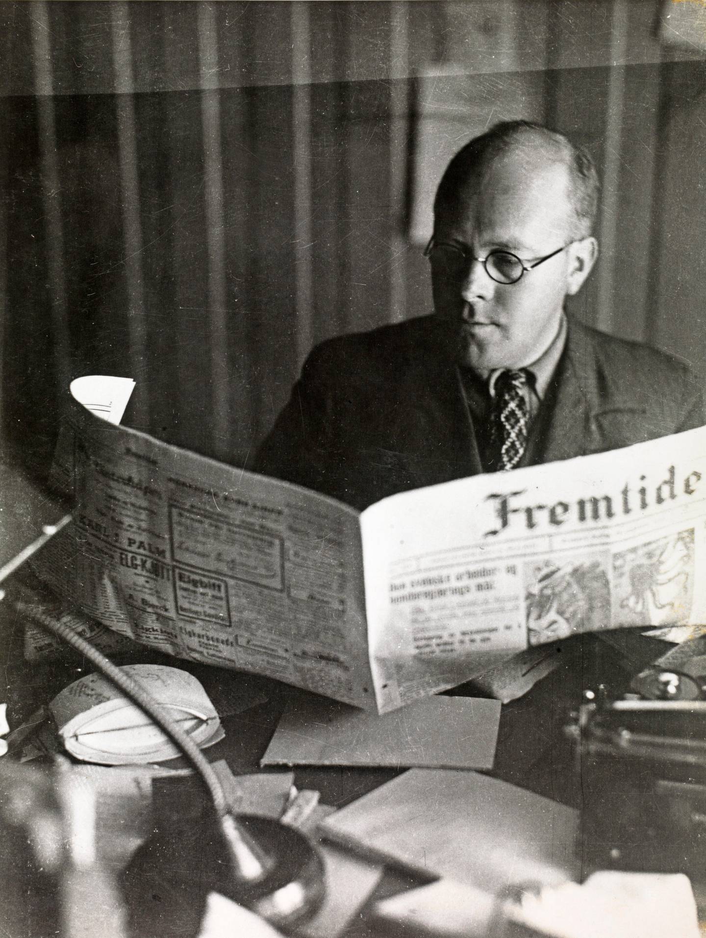 Henry Karlsen. Redaktør av avisen "Fremtiden" i Drammen.