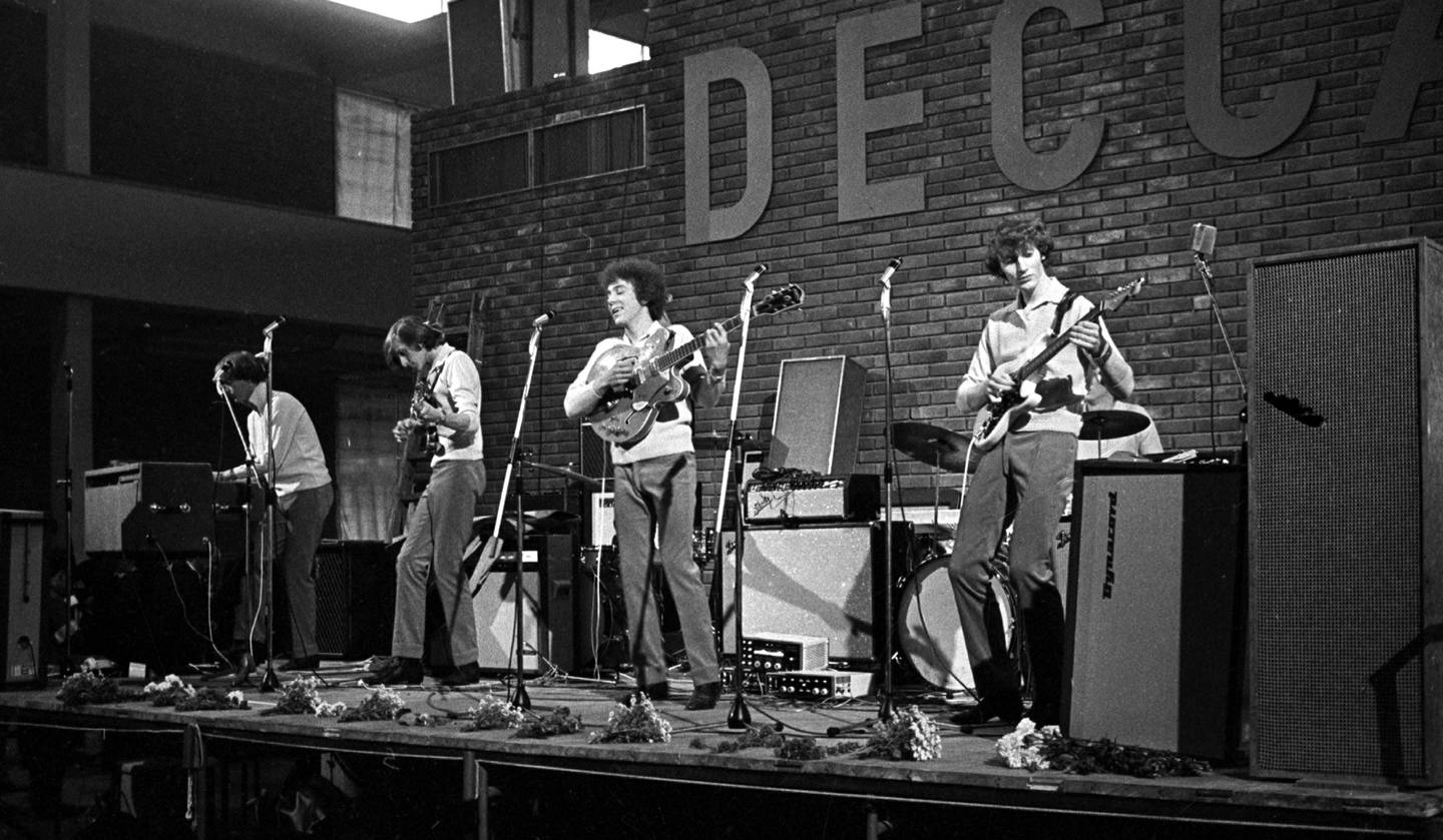 The Pussycats under den mye omtalte oppvarmingsjobbben for The Rolling Stones i Messehallen på Sjølyst i 1965.