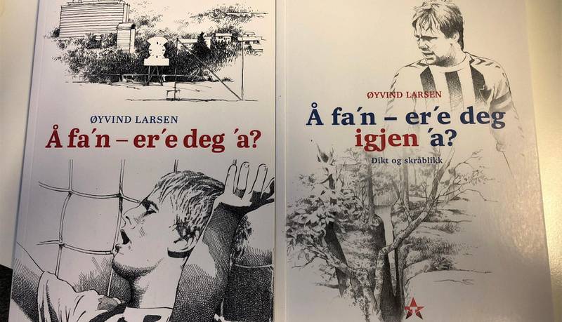To bøker: «Å fa´n er´e deg´a?» og «Å fa´n er´e deg igjen´a?» Larsens bøker har blitt godt tatt imot.
