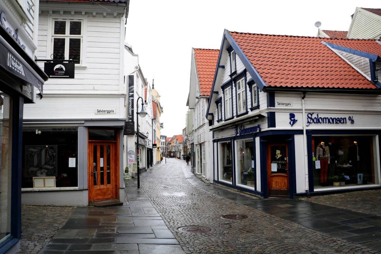 Stavanger sentrum er ganske folketomt om dagen.