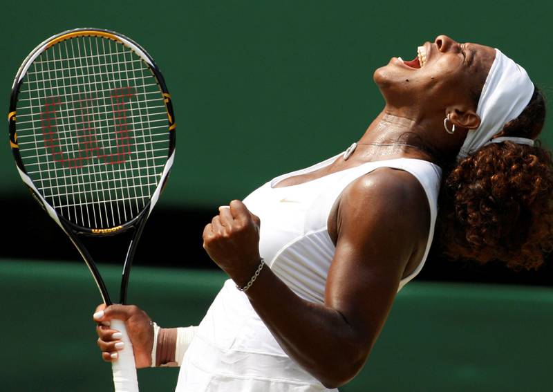 2009: Serena Williams på Wimbledon 2. juli 2009. 